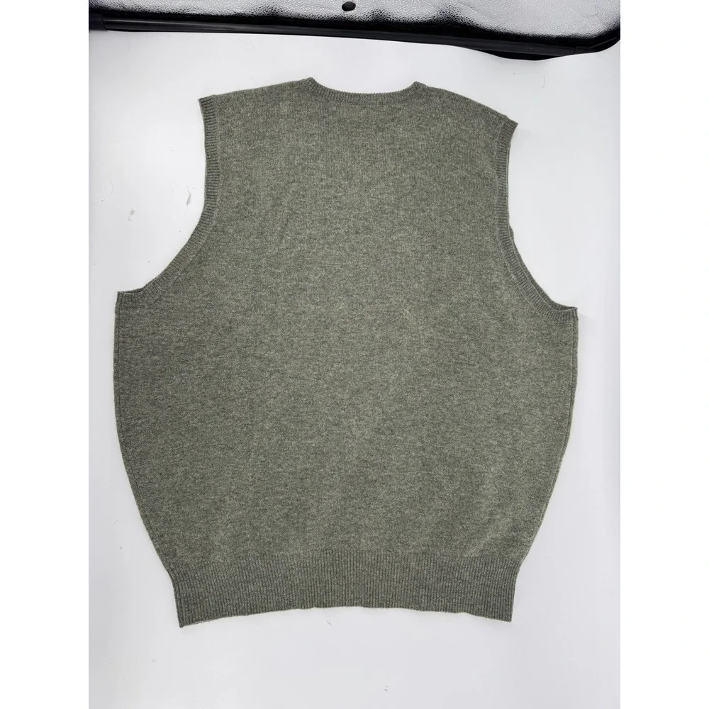 Polo Ralph Lauren Mens V Neck Sweater Vest XXL Lambs Wool‎ Heather Gray Logo
